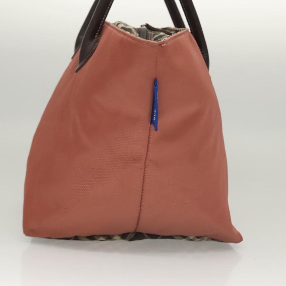BURBERRY Nova Check Blue Label Hand Bag Nylon Pink Silver Auth ti3041 - Picture 3 of 16